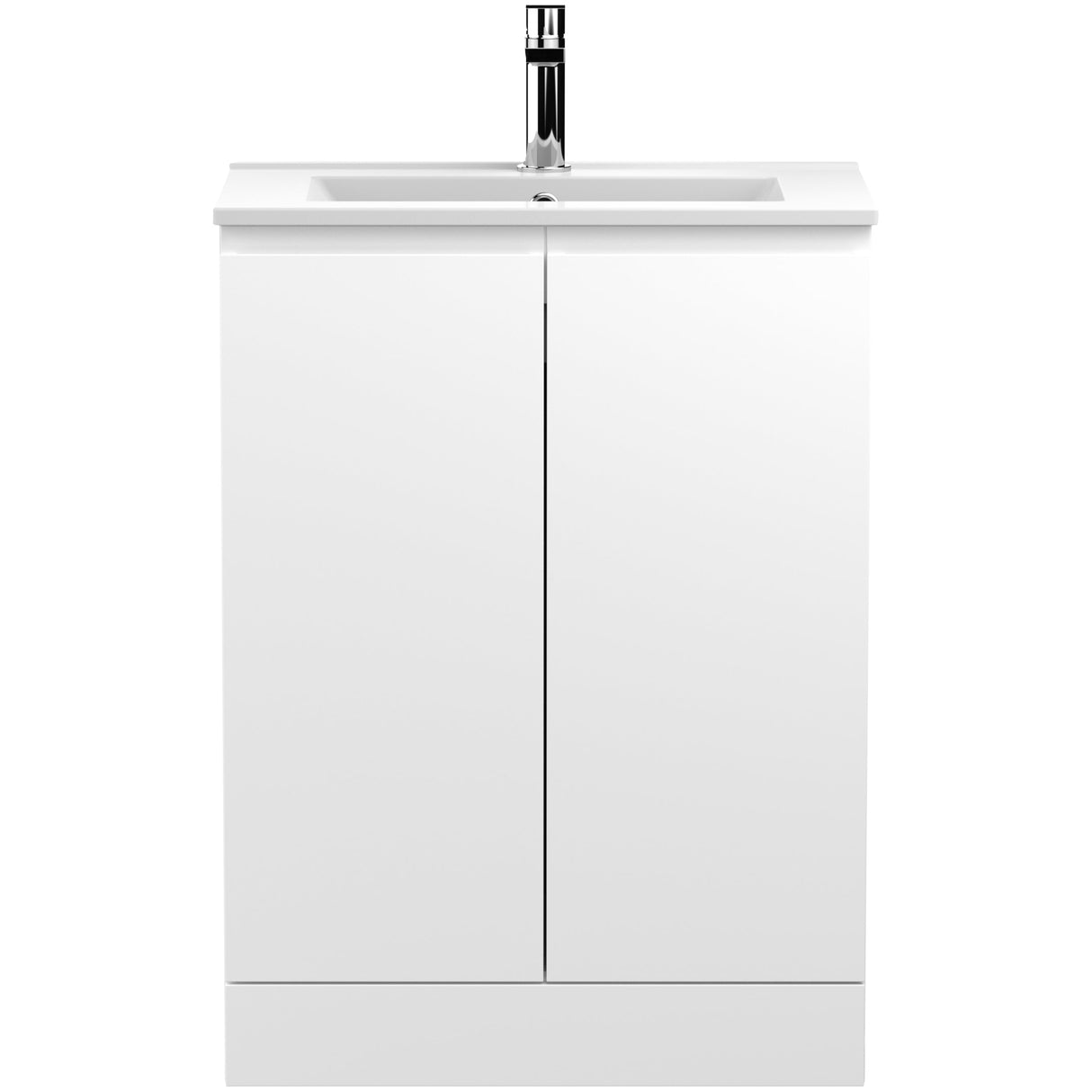 Hudson Reed Urban 600mm Freestanding Vanity Unit & Basin, 2 Doors Satin White URB108B