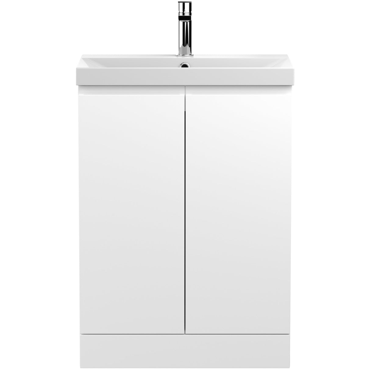 Hudson Reed Urban 600mm Freestanding Vanity Unit & Basin, 2 Doors Satin White URB108D