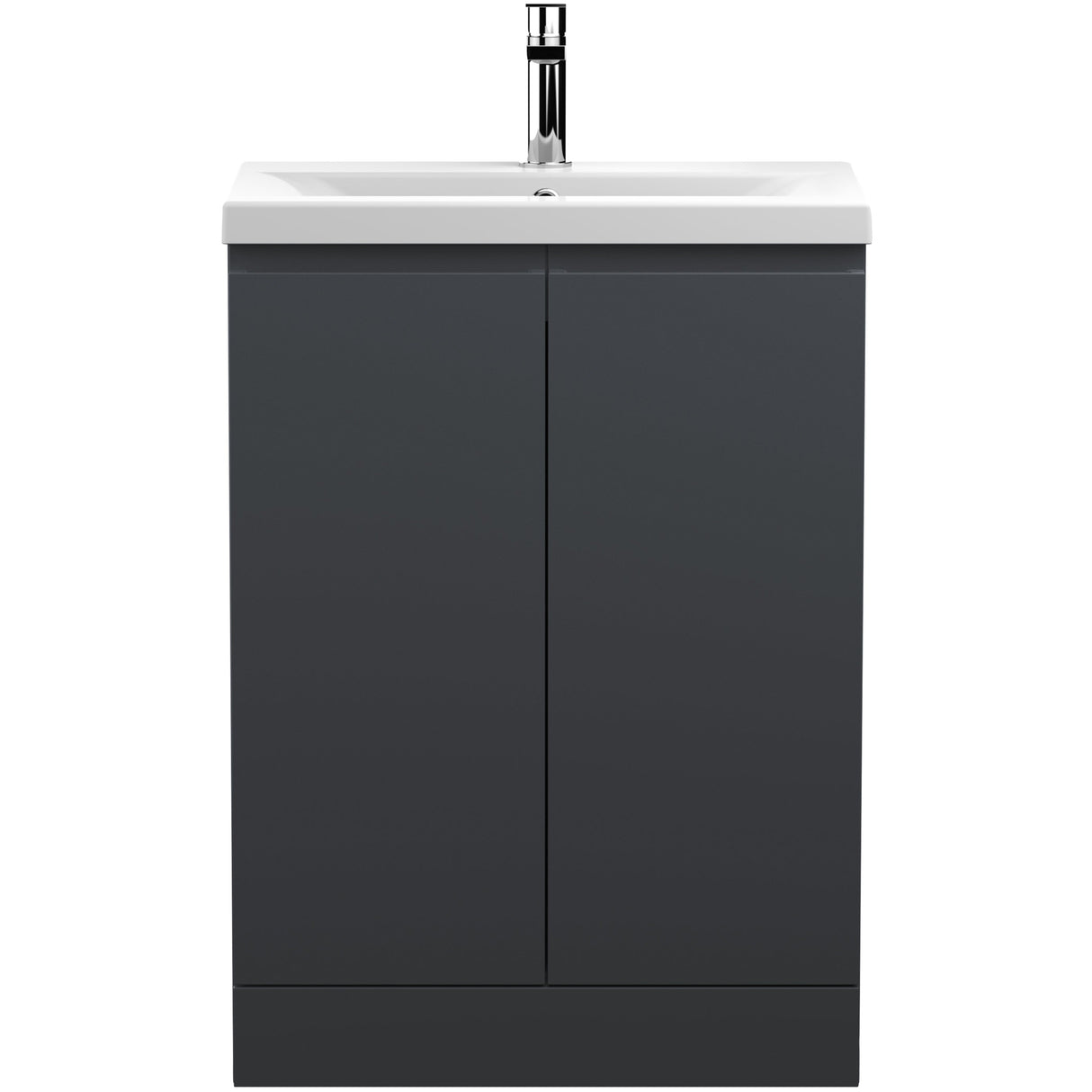 Hudson Reed Urban 600mm Freestanding Vanity Unit & Basin, 2 Doors Soft Black URB1408A