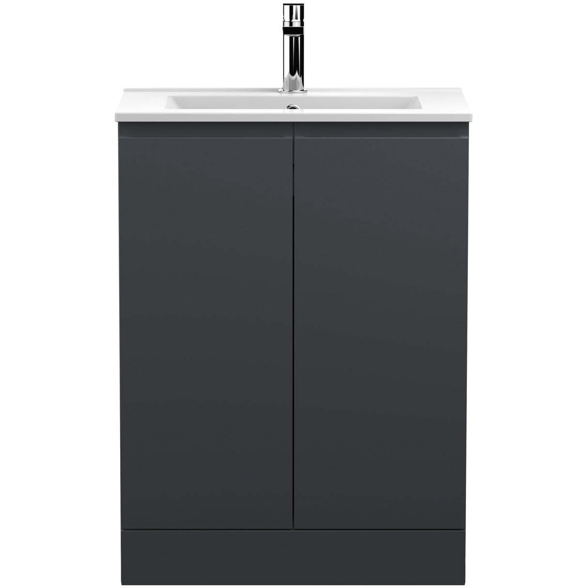 Hudson Reed Urban 600mm Freestanding Vanity Unit & Basin, 2 Doors Soft Black URB1408B