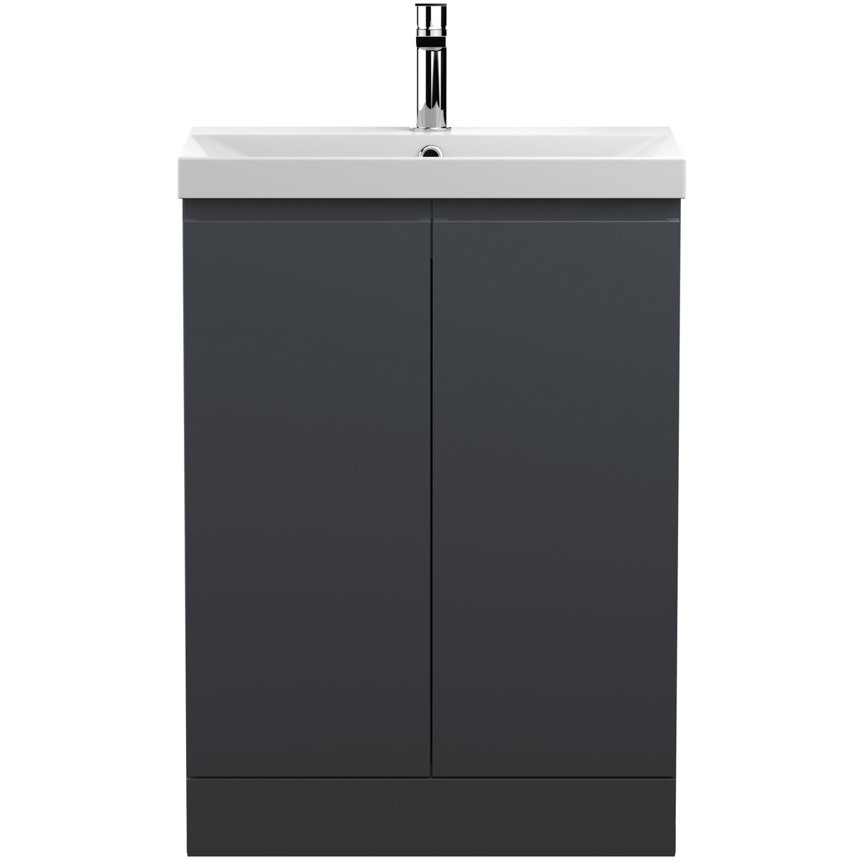 Hudson Reed Urban 600mm Freestanding Vanity Unit & Basin, 2 Doors Soft Black URB1408D