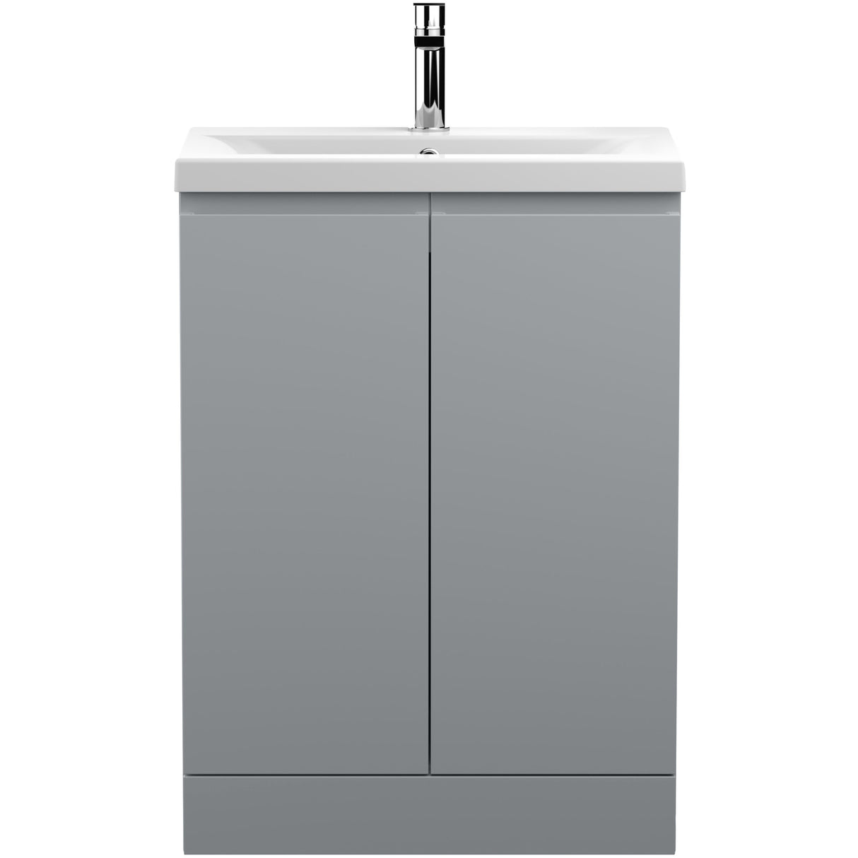 Hudson Reed Urban 600mm Freestanding Vanity Unit & Basin, 2 Doors Satin Grey URB208A