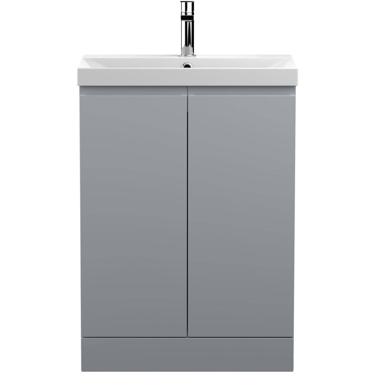 Hudson Reed Urban 600mm Freestanding Vanity Unit & Basin, 2 Doors Satin Grey URB208D