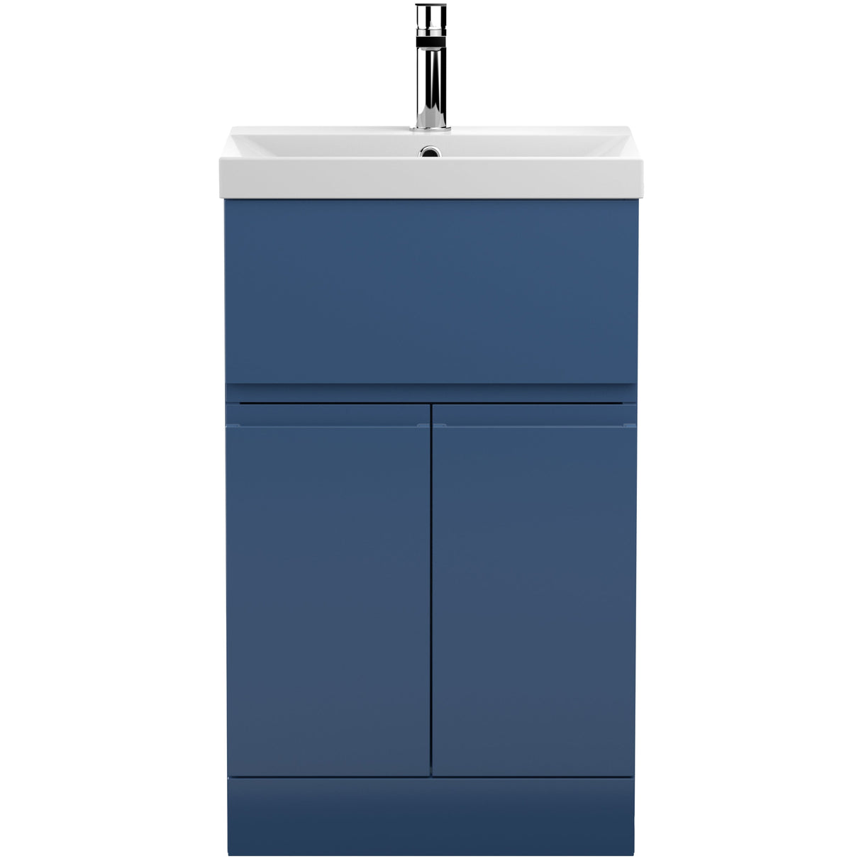 Hudson Reed Urban 500mm Freestanding Vanity Unit & Basin, 2 Doors, 1 Drawer Satin Blue URB301D