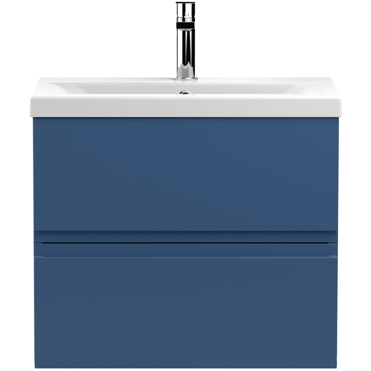 Hudson Reed Urban 600mm Wall Hung Vanity Unit & Basin, 2 Drawers Satin Blue URB304A