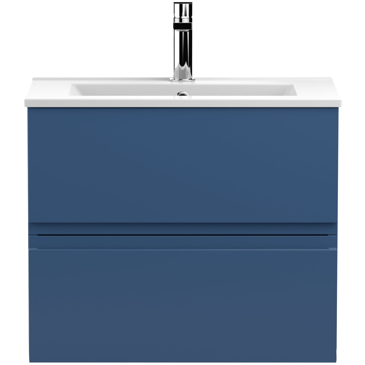 Hudson Reed Urban 600mm Wall Hung Vanity Unit & Basin, 2 Drawers Satin Blue URB304B