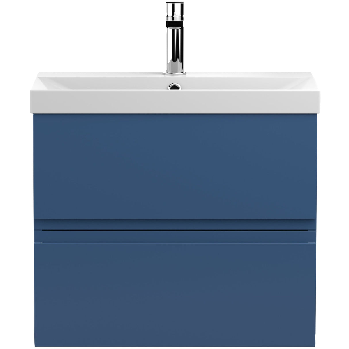 Hudson Reed Urban 600mm Wall Hung Vanity Unit & Basin, 2 Drawers Satin Blue URB304D