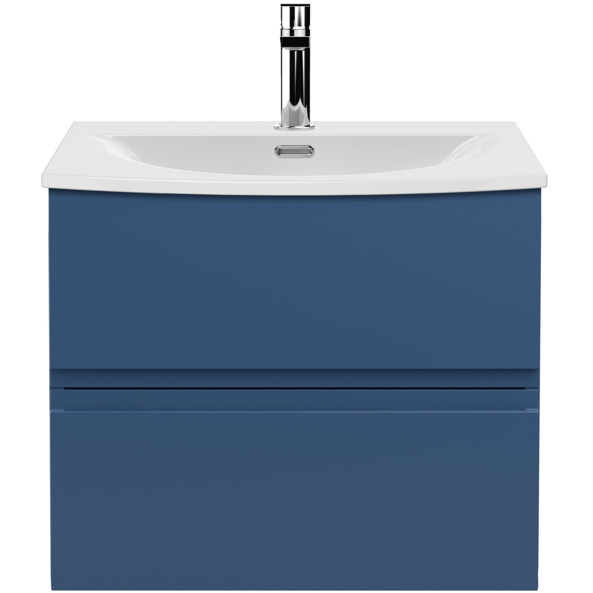Hudson Reed Urban 600mm Wall Hung Vanity Unit & Basin, 2 Drawers Satin Blue URB304G