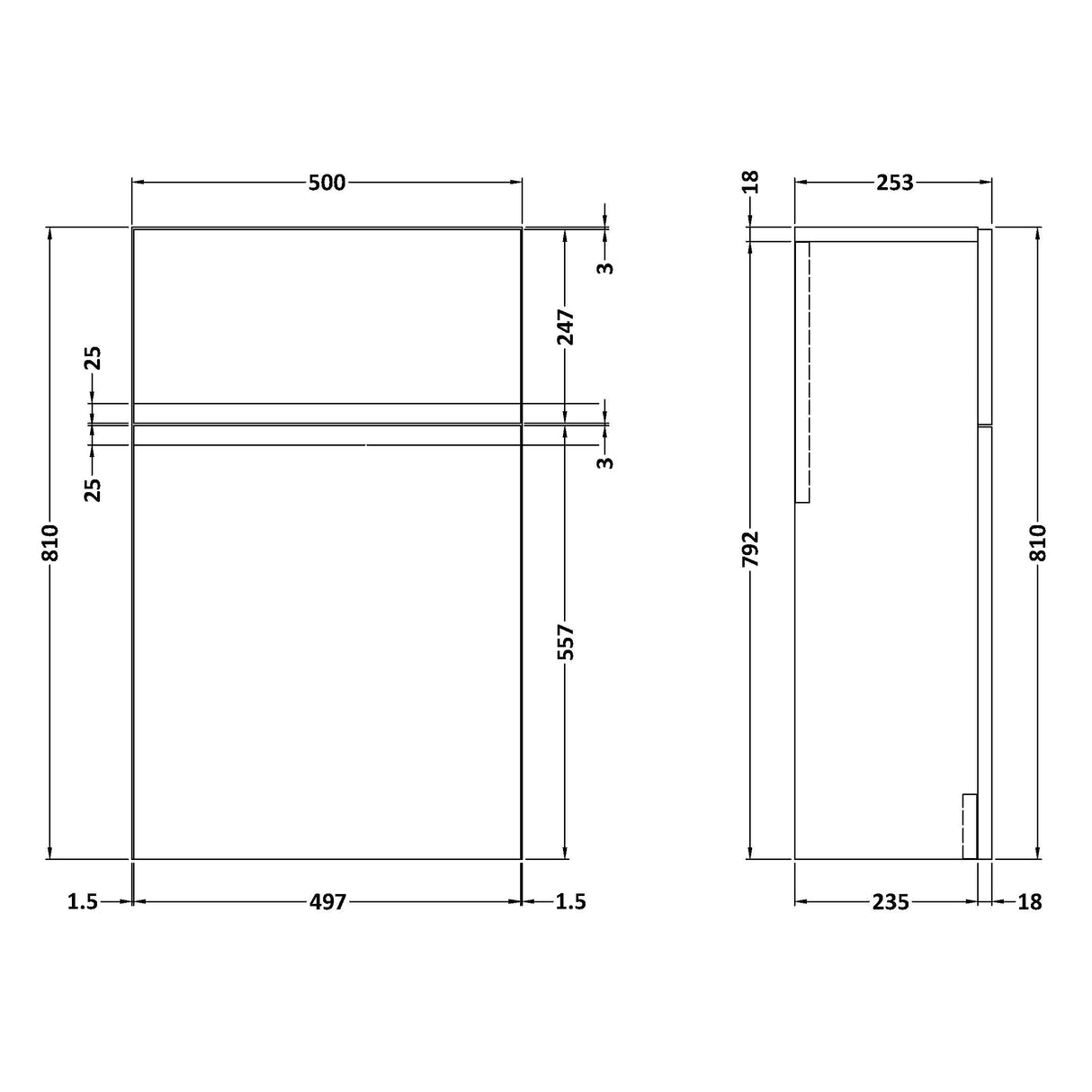 Hudson Reed Urban WC Unit W500mm Satin Green URB841 LD