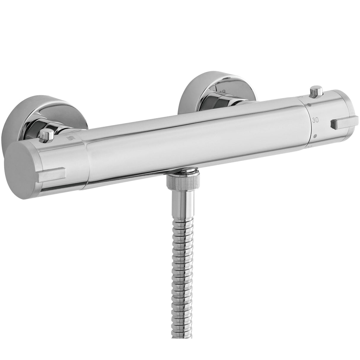 Nuie Minimalist Round Thermostatic Bar Shower Valve Chrome VBS009