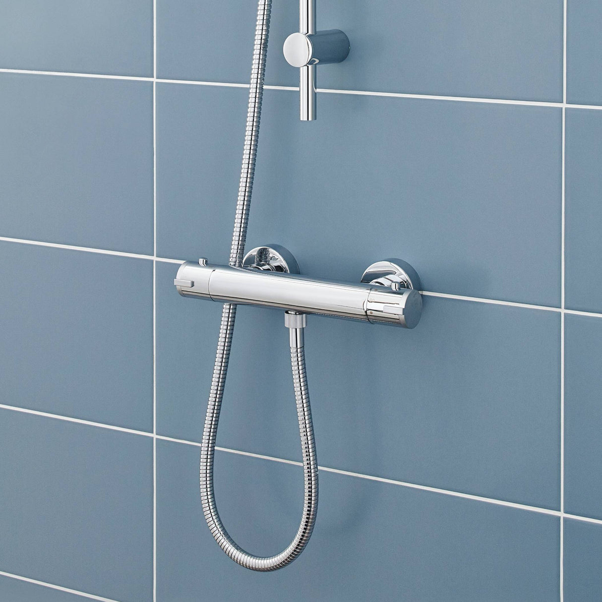 Nuie Minimalist Round Thermostatic Bar Shower Valve Chrome VBS009 LS