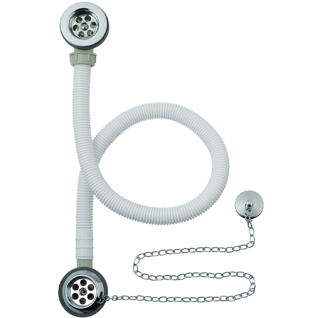 BC Designs Concealed Bath Waste/Plug & Chain Chrome WAS020