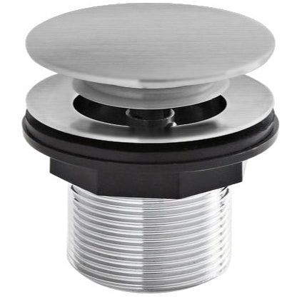 BC Designs Unslotted Push Button Bath waste 60mm Brushed Chrome WAS110BC
