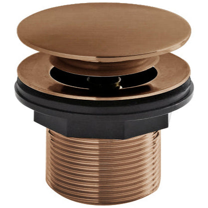 BC Designs Unslotted Push Button Bath waste 60mm Brushed Copper WAS110BCO