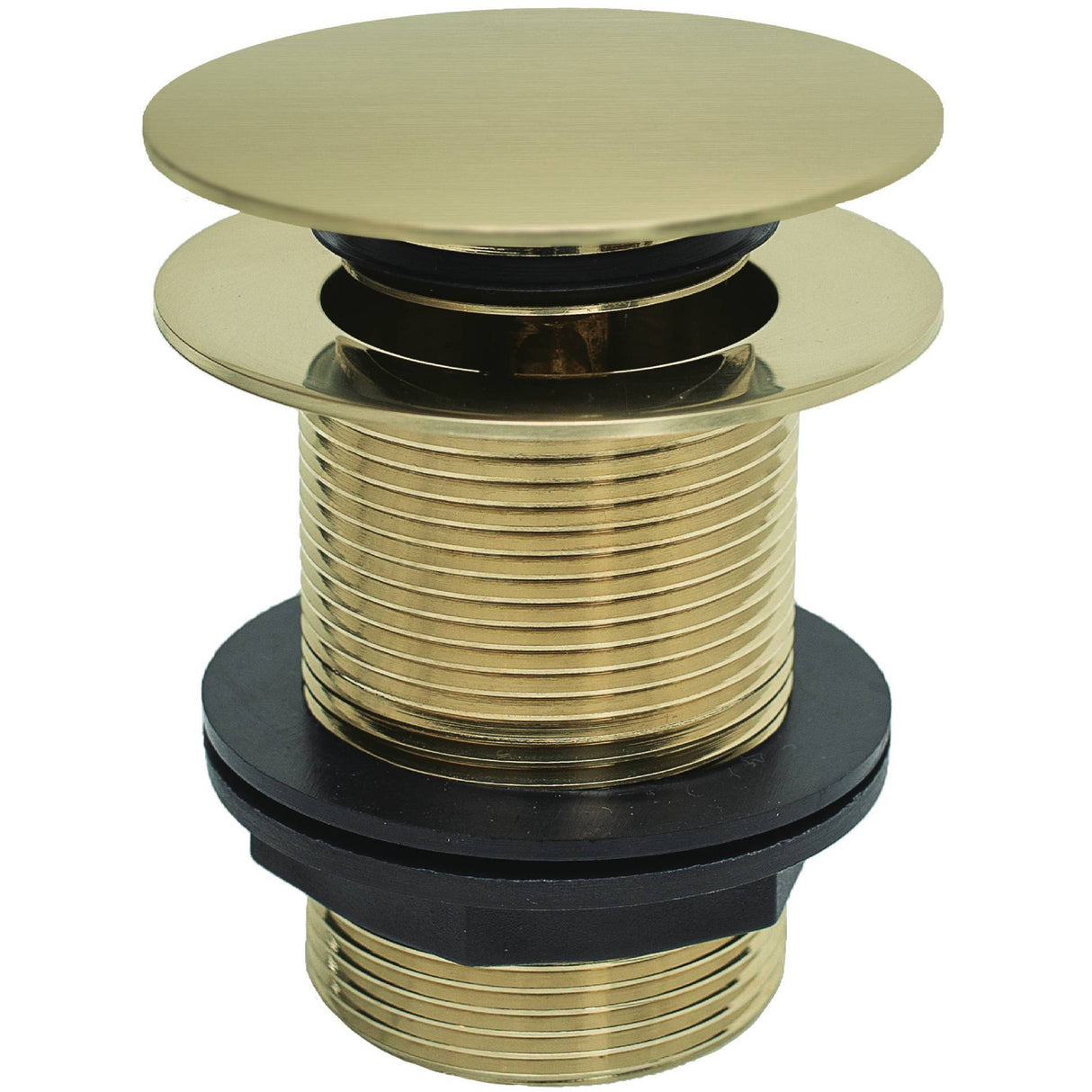 BC Designs Unslotted Push Button Bath waste 60mm Brushed Gold WAS110BG