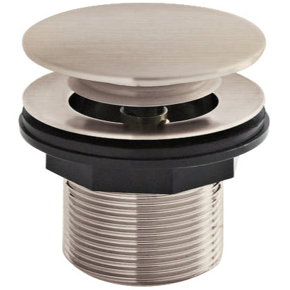 BC Designs Unslotted Push Button Bath waste 60mm Brushed Nickel WAS110BN
