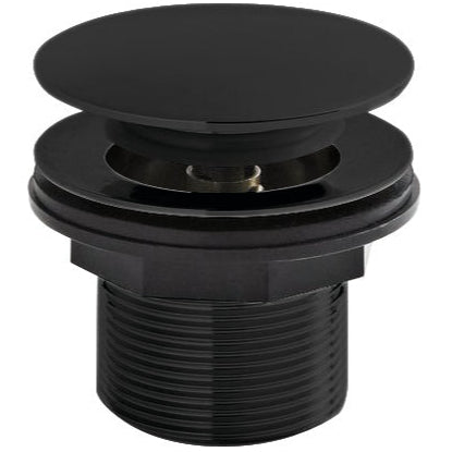 BC Designs Unslotted Push Button Bath waste 60mm Black WAS110BS