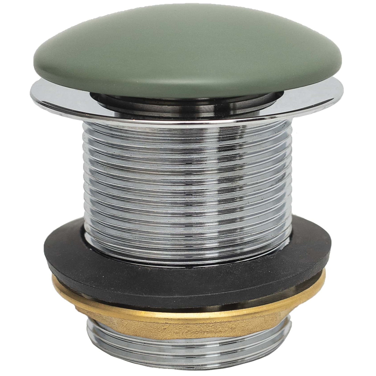 BC Designs Unslotted Push Button Bath Waste 60mm Khaki Green WAS110KG