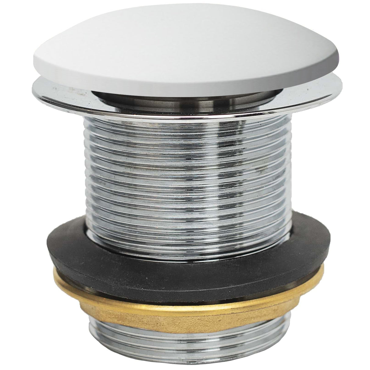 BC Designs Unslotted Push Button Bath Waste 60mm Matt White WAS110MW