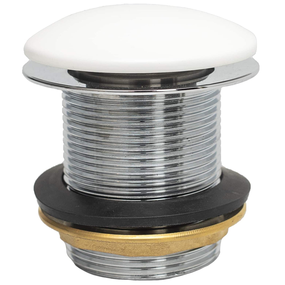 BC Designs Unslotted Push Button Bath Waste 60mm Polished White WAS110PW