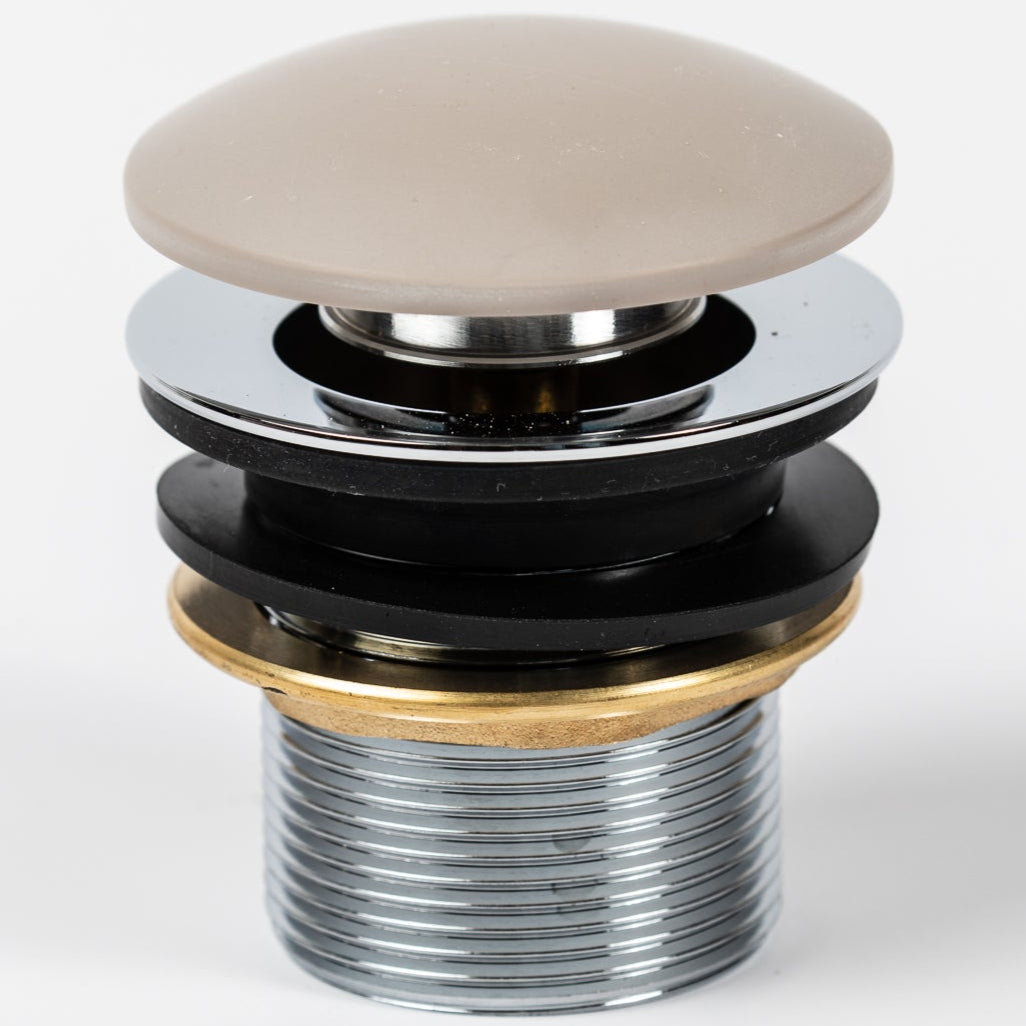 BC Designs Unslotted Push Button Basin Waste Light Fawn WAS220F