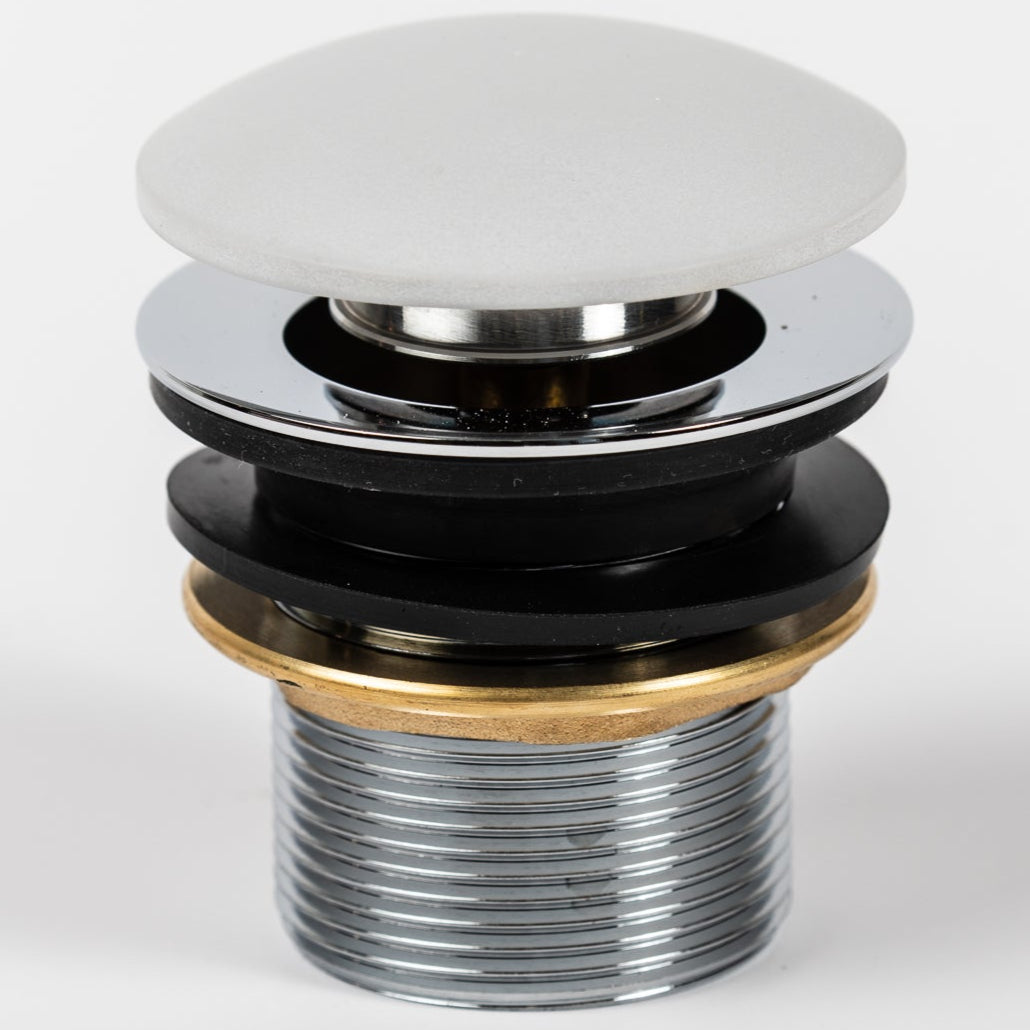 BC Designs Unslotted Push Button Basin Waste Powder Grey WAS220PG