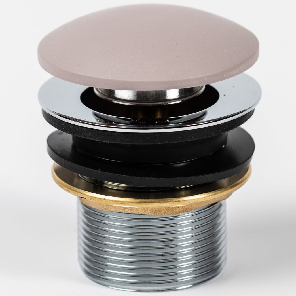 BC Designs Unslotted Push Button Basin Waste Satin Rose WAS220R