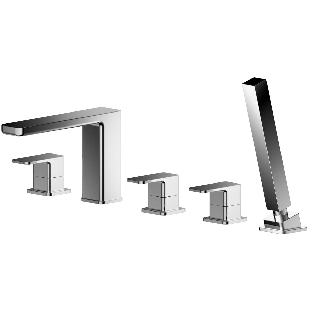 Nuie Windon 5-Hole Bath Shower Mixer Tap with Shower Kit Chrome WIN314