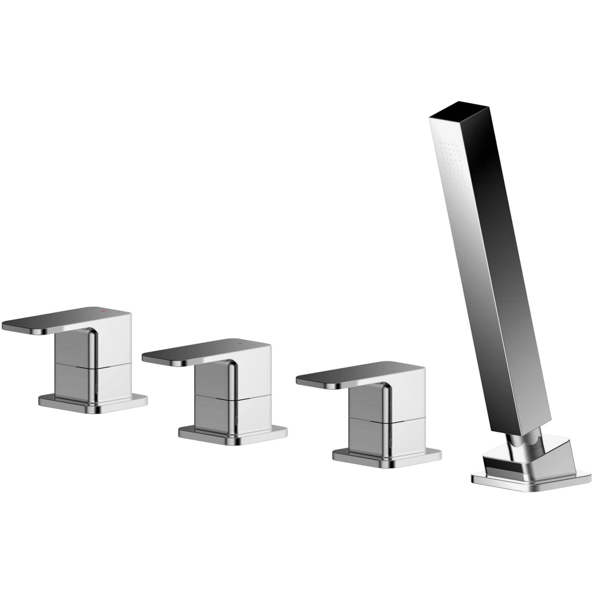 Nuie Windon 4-Hole Bath Shower Mixer Tap with Shower Kit Chrome WIN334