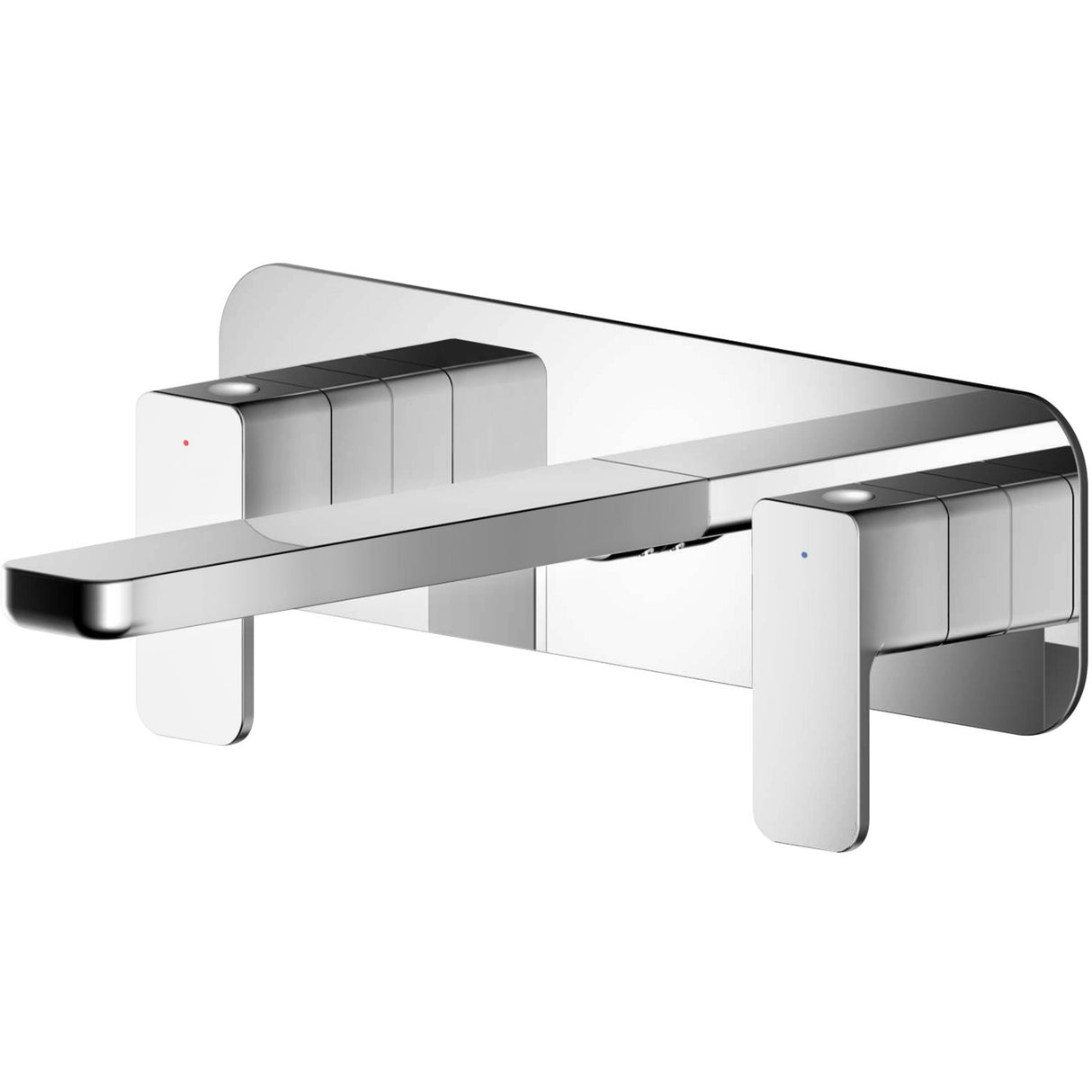 Nuie Windon 3-Hole Wall Mounted Basin Mixer Tap with Plate Chrome WIN350