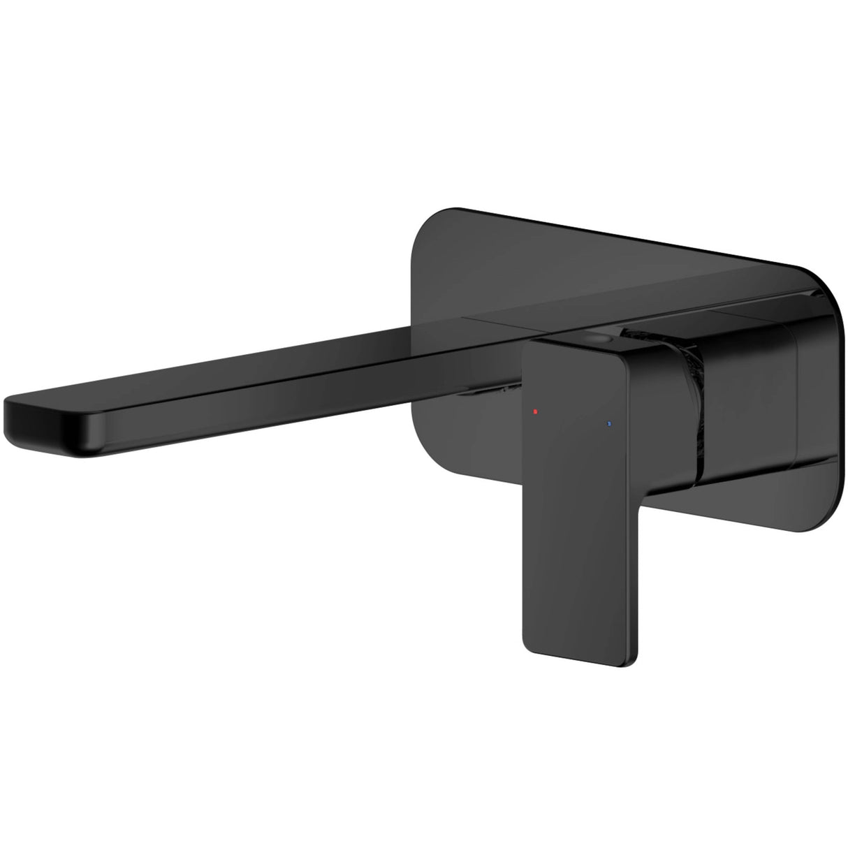 Nuie Windon 2-Hole Wall Mounted Basin Mixer Tap with Plate Matt Black WIN428