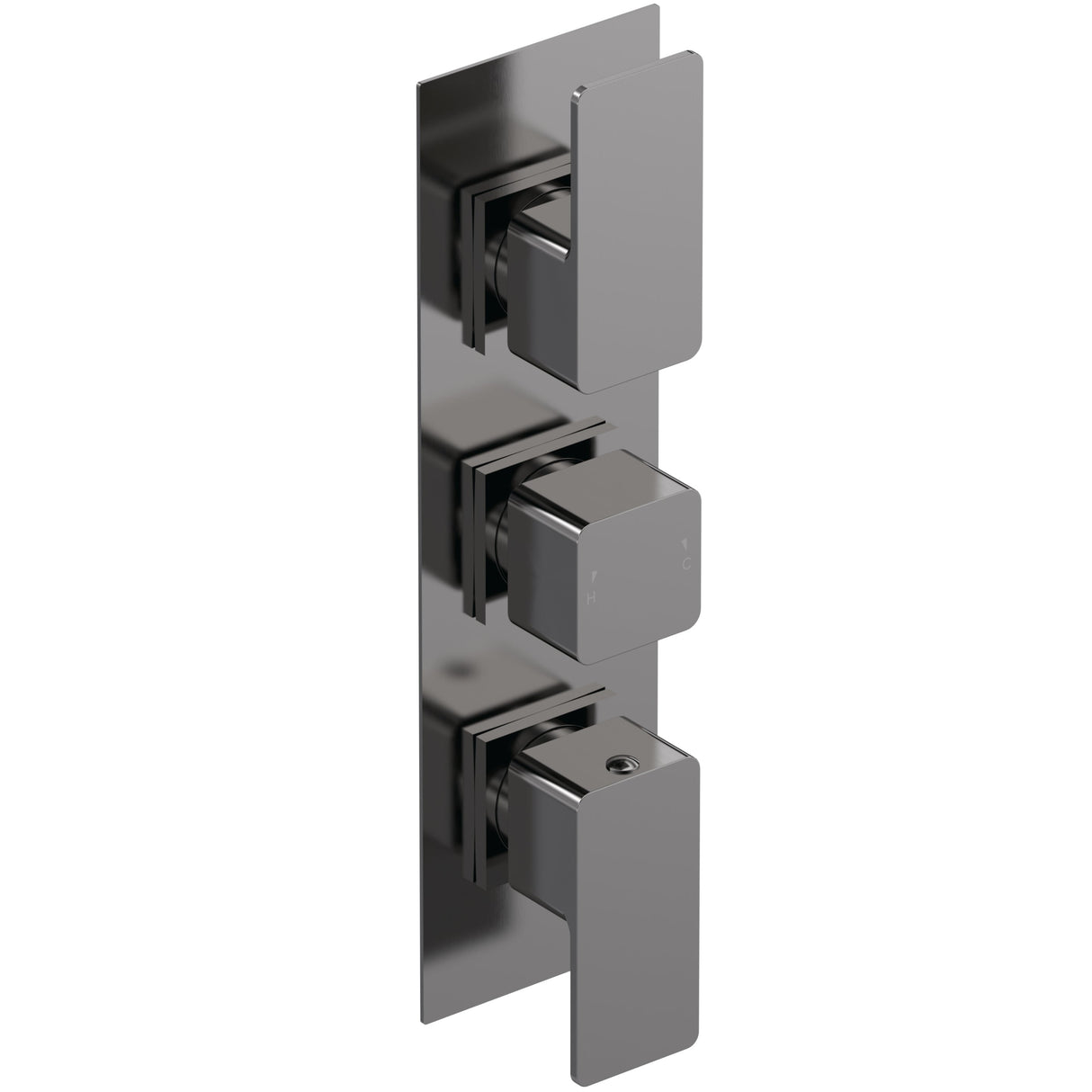 Nuie Windon 3 Outlet Thermostatic Concealed Shower Valve With Diverter Brushed Pewter WIN7TR03