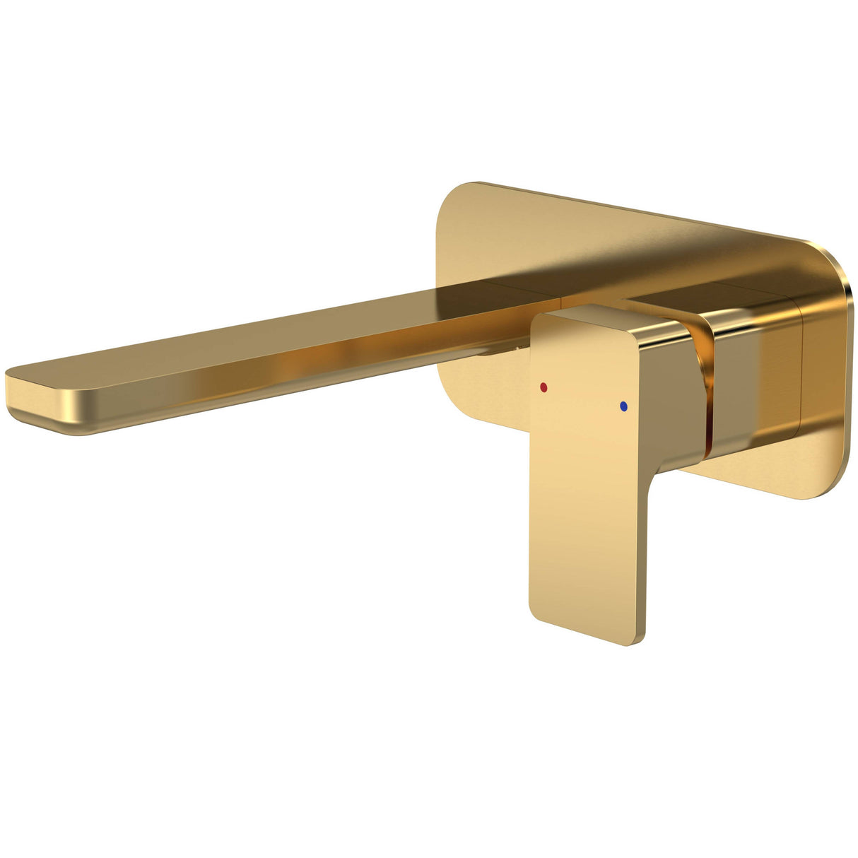 Nuie Windon 2-Hole Wall Mounted Basin Mixer Tap with Plate Brushed Brass WIN828