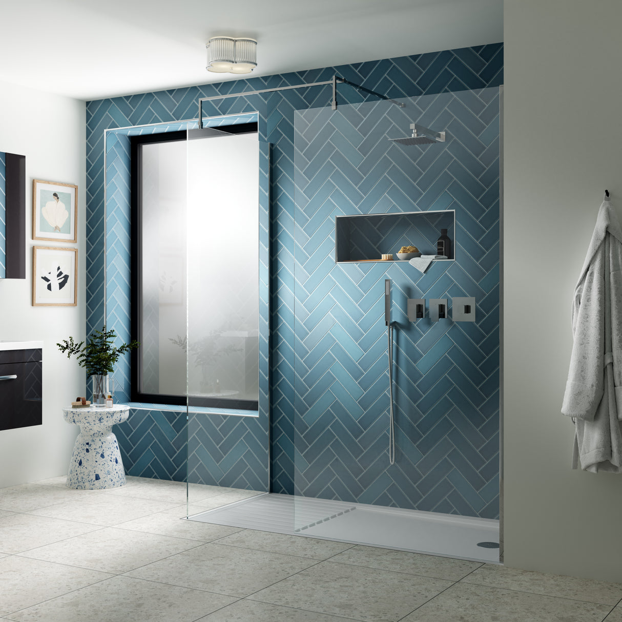 Nuie 8mm Wetroom Screen Chrome WRSC14 LS