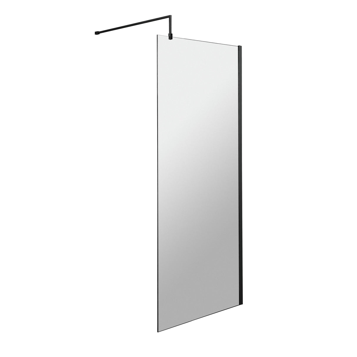 Nuie 8mm Wetroom Screen Matt Black WRSCBP070