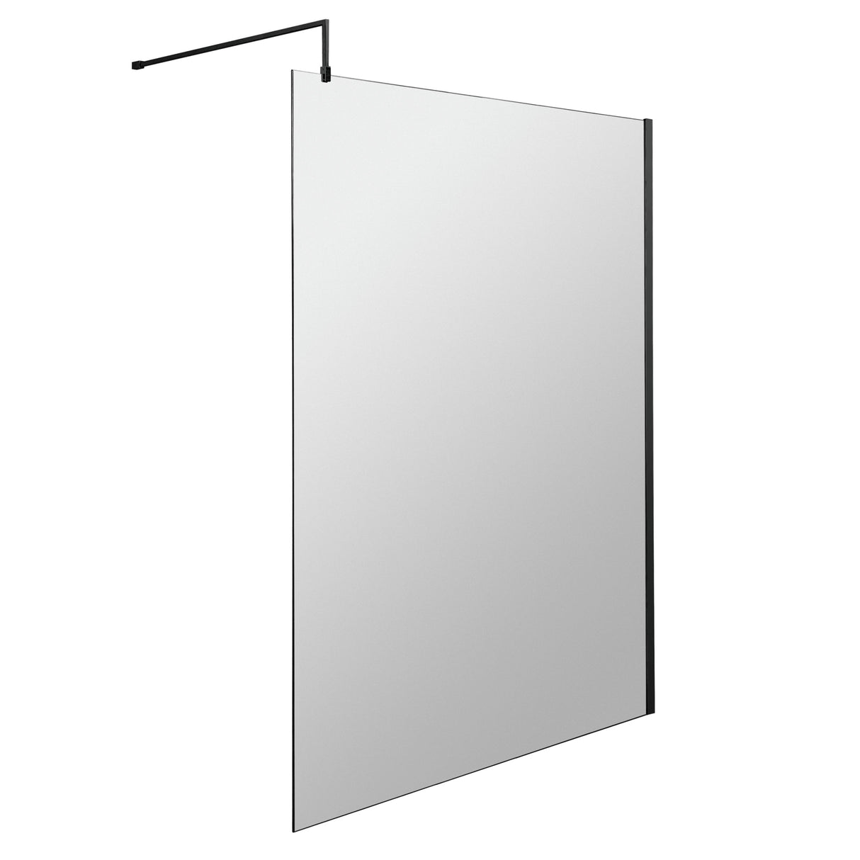 Nuie 8mm Wetroom Screen Matt Black WRSCBP12