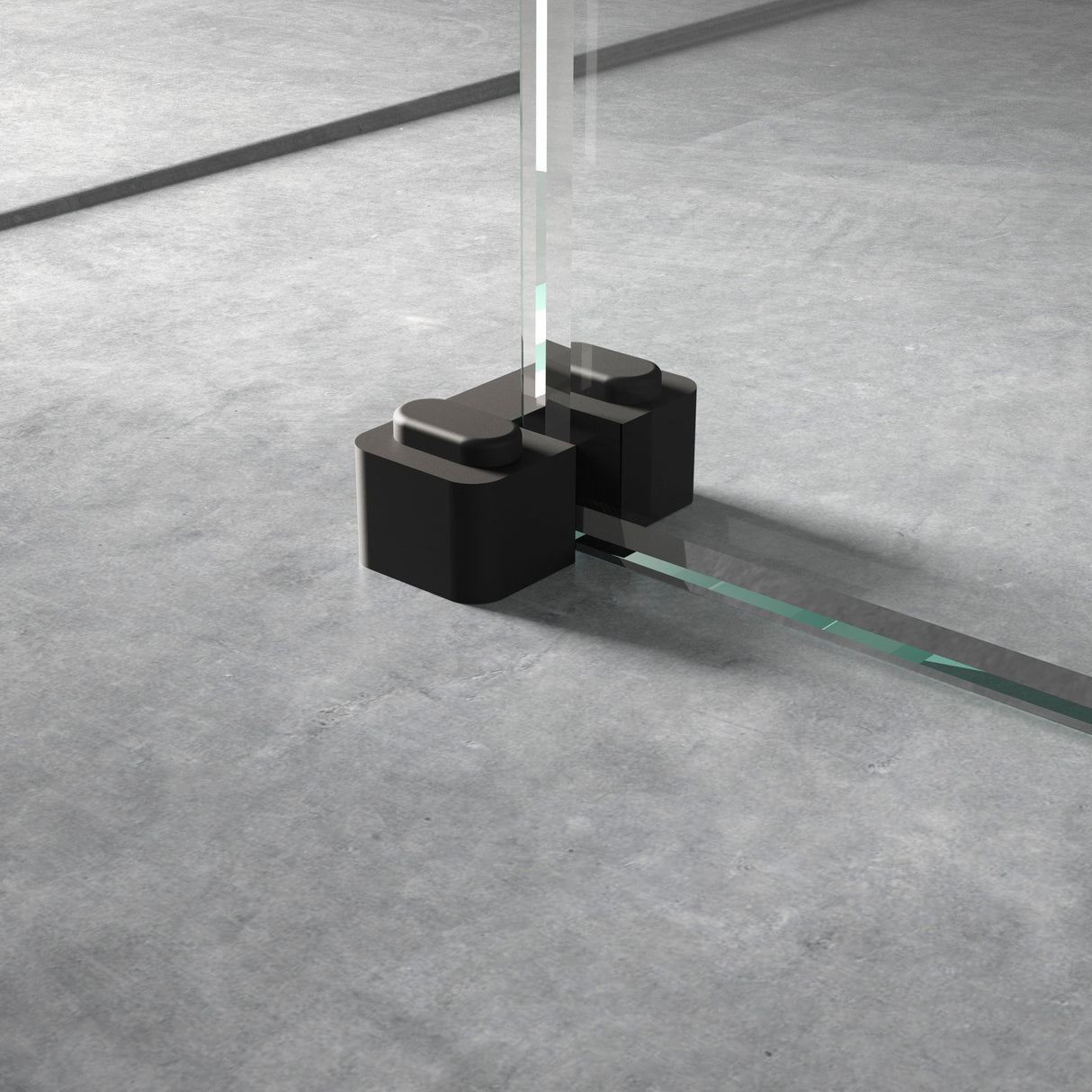 Nuie Wetroom Screen Retainer Support Foot Matt Black WRSF007 LS