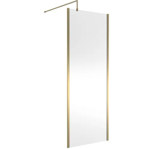 Hudson Reed 8mm Outer Frame Wetroom Screen Brushed Brass WRSOBB80