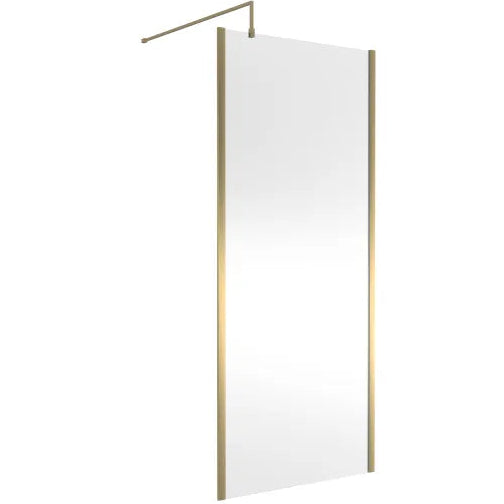 Hudson Reed 8mm Outer Frame Wetroom Screen Brushed Brass WRSOBB90