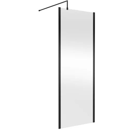 Hudson Reed 8mm Outer Frame Wetroom Screen Matt Black WRSOBP80