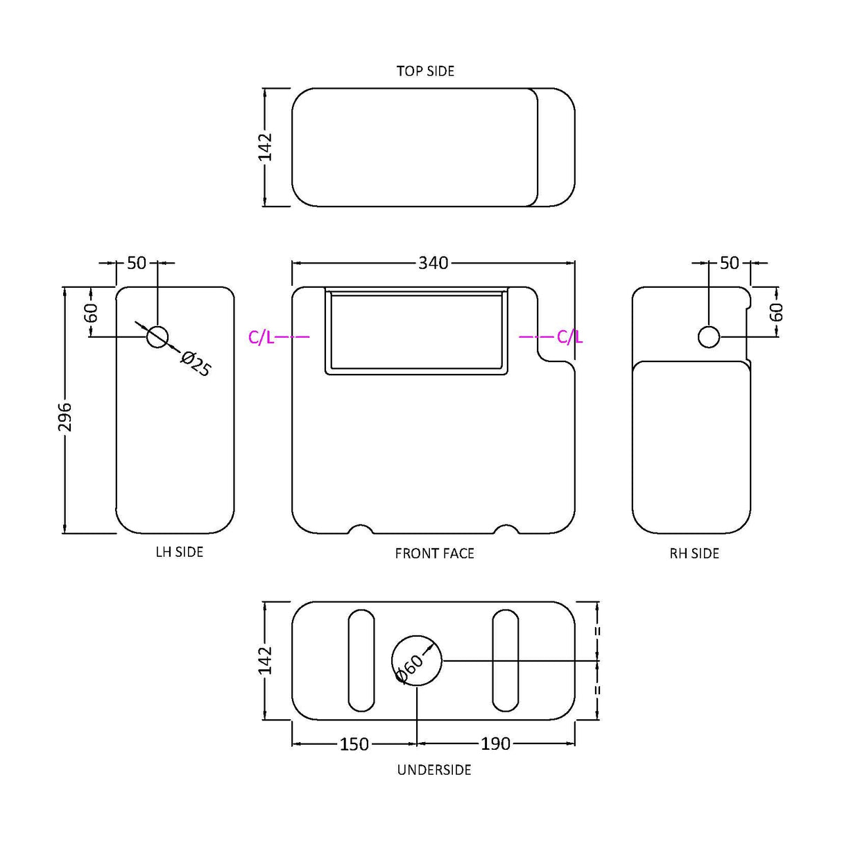 Nuie Universal Access Dual Flush Concealed Cistern with Chrome Round Modern Button, Side Inlet Chrome XTY008 LD