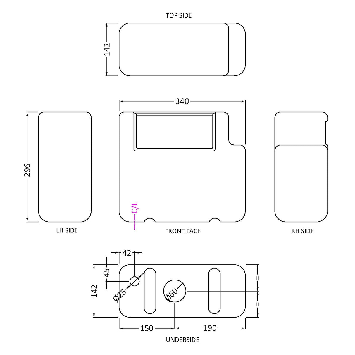 Nuie Universal Access Dual Flush Concealed Cistern with Chrome Round Modern Button, Bottom Inlet Chrome XTY008B LD