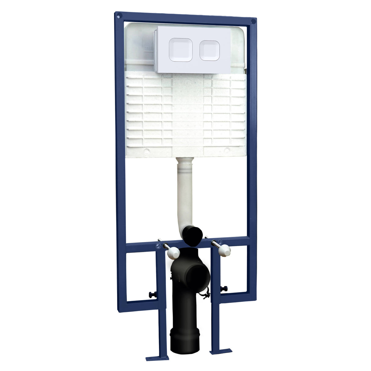 Nuie 1136-1336mm WC Frame with Dual Flush Plate - Square Button Matt White XTY109S