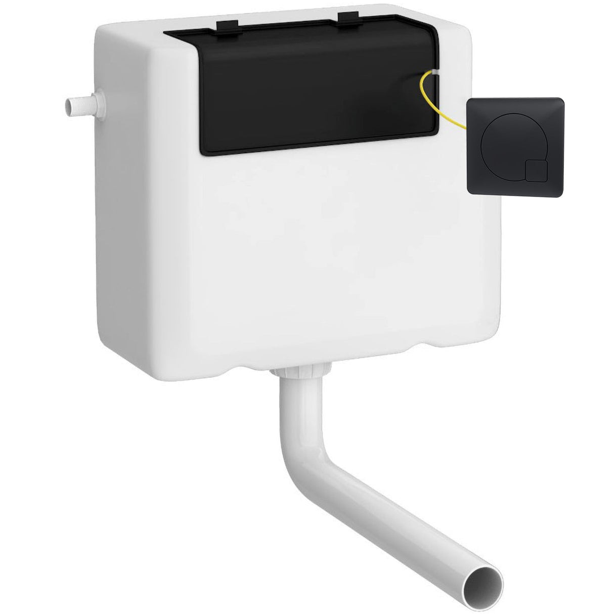 Nuie Universal Access Dual Flush Concealed Cistern with Square Flush Plate, Side Inlet Black XTY8M02