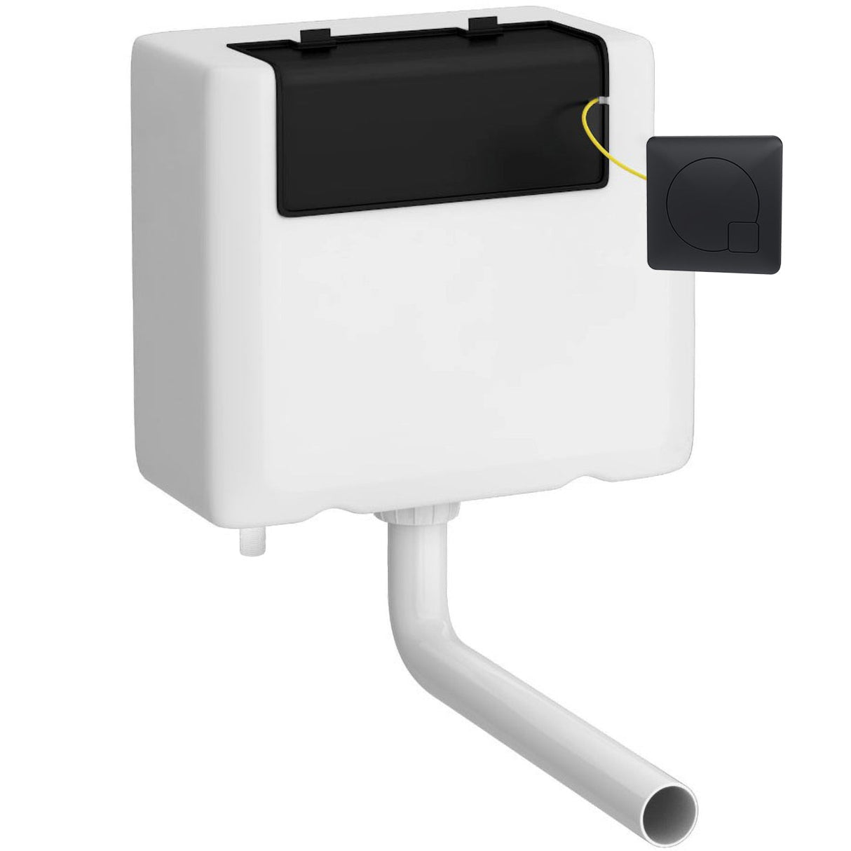 Nuie Universal Access Dual Flush Concealed Cistern with Square Flush Plate, Bottom Inlet Black XTY8M02B