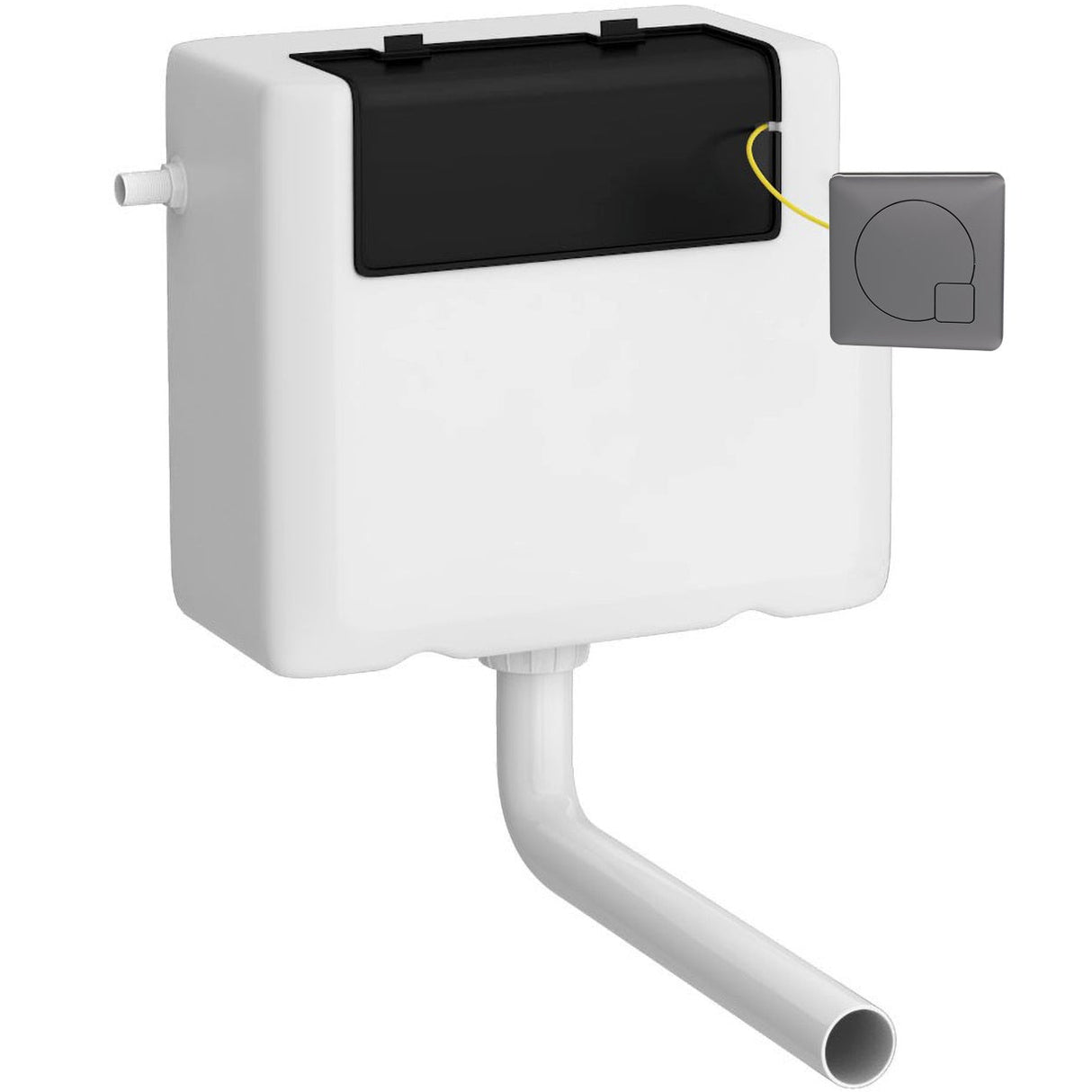 Nuie Universal Access Dual Flush Concealed Cistern with Square Flush Plate, Side Inlet Brushed Pewter XTY8M04