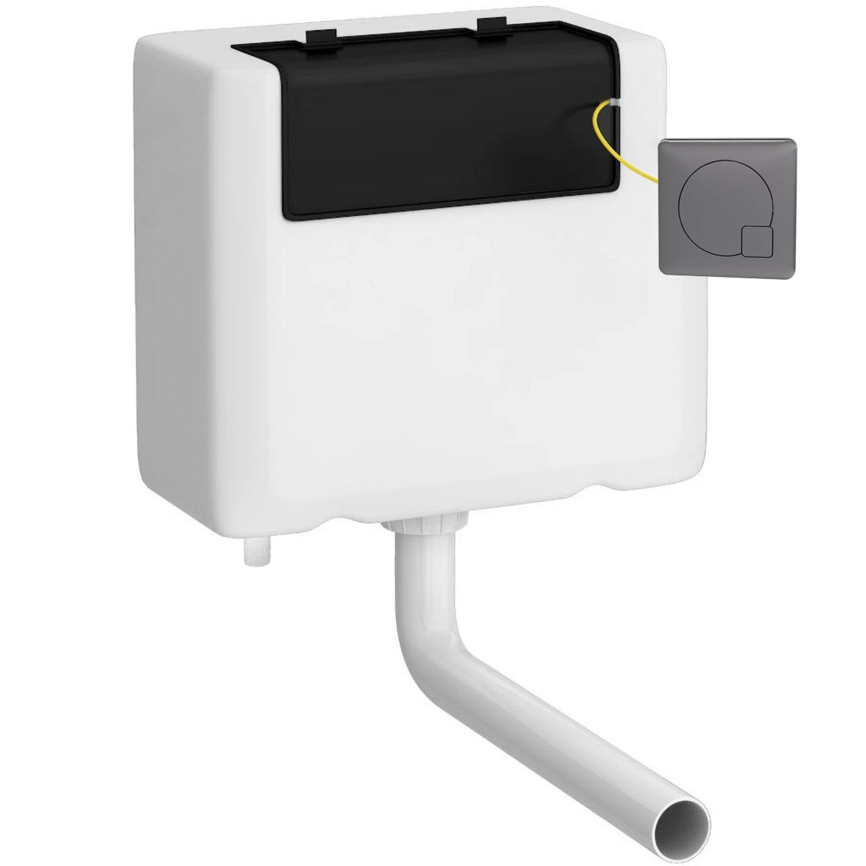 Nuie Universal Access Dual Flush Concealed Cistern with Square Flush Plate, Bottom Inlet Brushed Pewter XTY8M04B