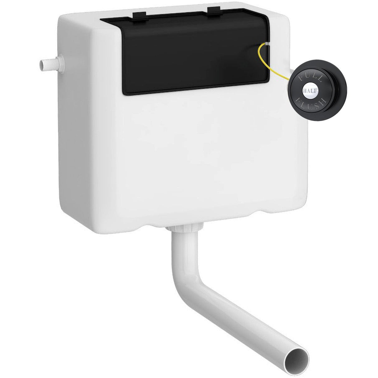 Nuie Universal Access Dual Flush Concealed Cistern with Traditional Button, Side Inlet Black XTY8T02