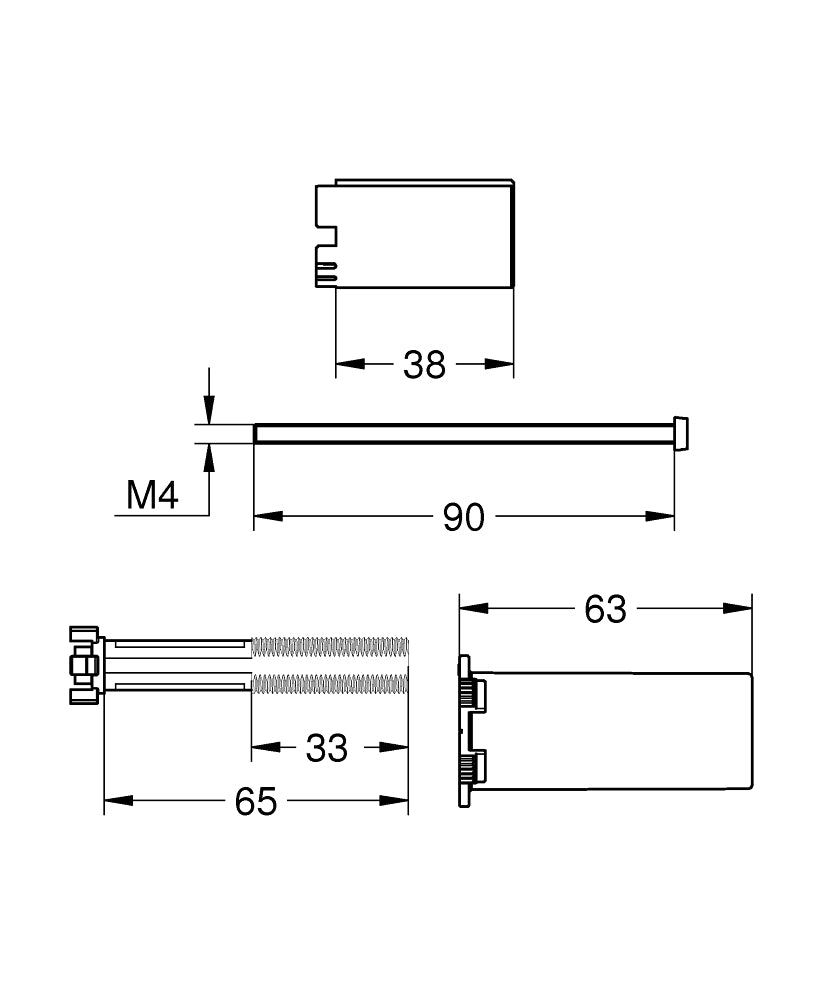Grohe 14048000 Rapido SmartBox Universal Extension Set 25mm 14048000 LD