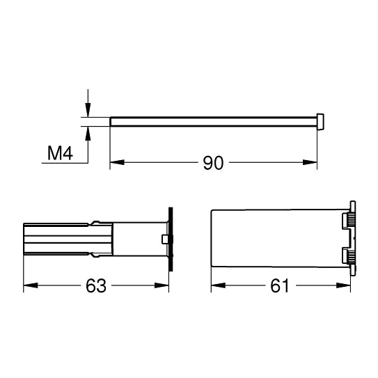 Grohe 14058000 Extension Set For 2-Handled Thermostats, 25mm 14058000 LD